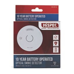 Hispec HSA/BP/10  Battery Standalone Optical Smoke Alarm with Data Extraction