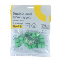 Flomasta  Polybutylene & PEX Push-Fit Double Seal Pipe Insert 28mm 10 Pack