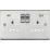 Knightsbridge  13A 2-Gang SP Switched Socket + 4.0A 20W 2-Outlet Type A & C USB Charger Brushed Chrome with White Inserts