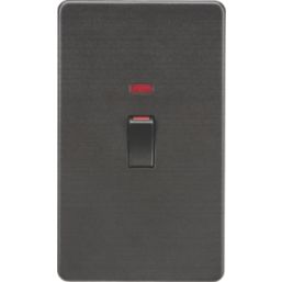 Knightsbridge  45A 2-Gang DP Control Switch Smoked Bronze with LED