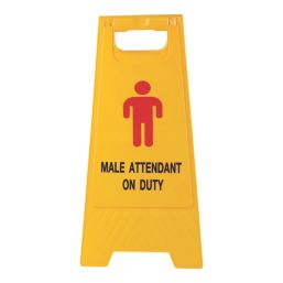 Essentials Male Attendant On Duty A-Frame Safety Sign 600mm x 290mm