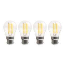 LAP  B22 Mini Globe LED Light Bulb Clear 470lm 2.9W 4 Pack