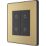 British General Evolve 2-Gang 2-Way LED Double Secondary Touch Trailing Edge Dimmer Switch  Satin Brass with Black Inserts