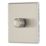 Contactum Lyric 1-Gang 2-Way LED Dimmer Switch  Brushed Steel