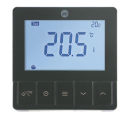 JG Underfloor JGSTATRF4BL JG UFH 240V Wired RF Programmable Thermostat  Black 240V