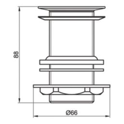 Flomasta Unslotted Pop Up Small Basin Waste Brushed Brass 66mm
