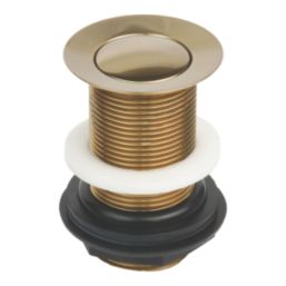 Flomasta Unslotted Pop Up Small Basin Waste Brushed Brass 66mm