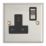 Contactum Iconic 13A 1-Gang DP Switched Socket Outlet Brushed Steel  with Black Inserts