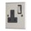 Contactum Iconic 13A 1-Gang DP Switched Socket Outlet Brushed Steel  with Black Inserts