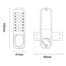 Smith & Locke  Push-Button Lock  37.5mm Silver