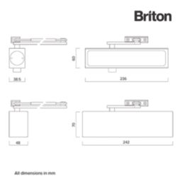 Briton 1120B Fire Rated Overhead Door Closer Silver