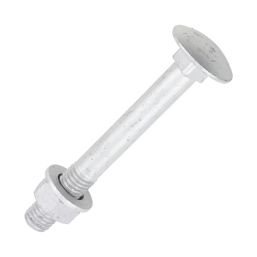 Timco Exterior Carriage Bolts Carbon Steel Organic Silver Coating M12 x 100mm 10 Pack