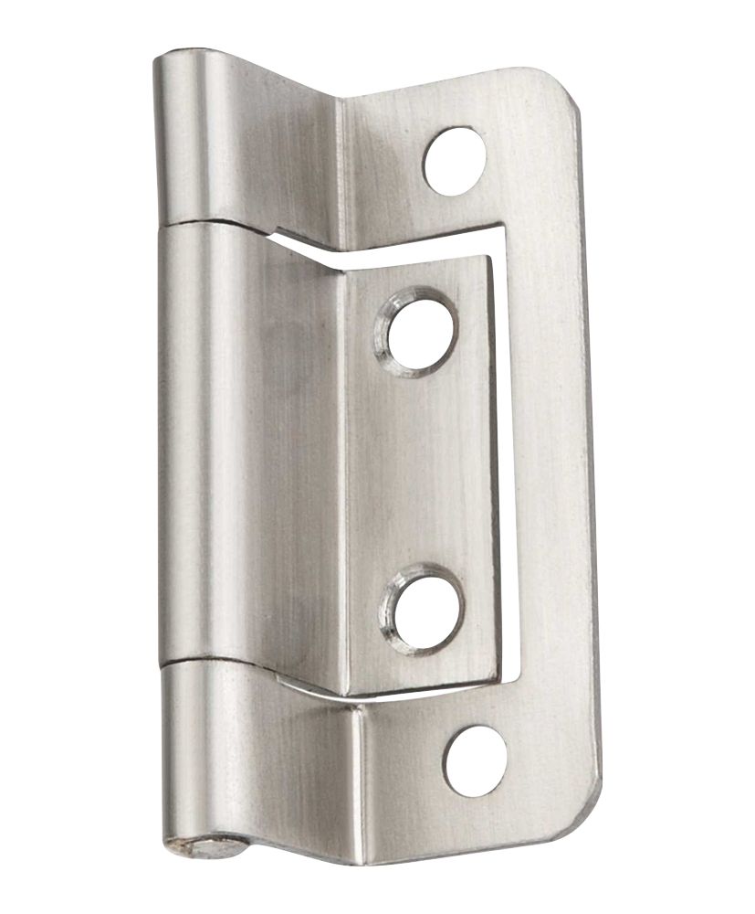 Smith & Locke Satin Nickel Double Cranked Hinges 50mm x 64.6mm 2 Pack