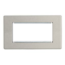 Contactum Lyric 4-Module Modular Faceplate Brushed Steel