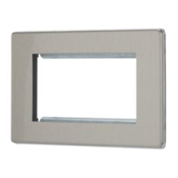 Contactum Lyric 4-Module Modular Faceplate Brushed Steel