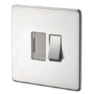 Crabtree Platinum 13A Switched Fused Spur  Satin Chrome with White Inserts