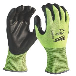 Milwaukee Hi-Vis Cut Level 4/D Gloves Fluorescent Yellow Large