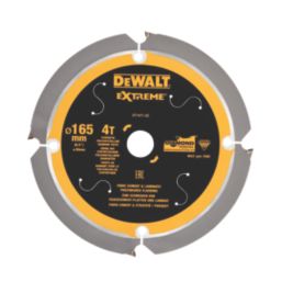 DEWALT EXTREME Fibre Cement Diamond Tooth Circular Saw Blade 165mm x 20mm 4T