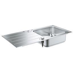 Grohe K500 1 Bowl  Polished Stainless Steel Sink with Drainer 1000mm x 500mm