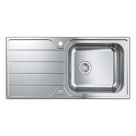 Grohe K500 1 Bowl  Polished Stainless Steel Sink with Drainer 1000mm x 500mm