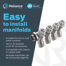 Reliance Valves 4-Port Potable Water Manifold 15mm x 3/4"