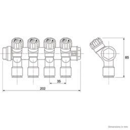 Reliance Valves 4-Port Potable Water Manifold 15mm x 3/4"
