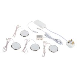 LAP Circo Round LED Disk Cabinet Downlights Chrome 0.45W 100lm 4 Pack