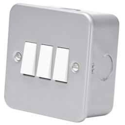 Essentials  10AX 3-Gang 2-Way Metal Clad Switch with White Inserts