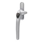 Smith & Locke  Left-Handed Cockspur Window Handle Satin Chrome