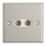 Contactum iConic 2-Gang Female Coaxial TV Socket Brushed Steel with White Inserts