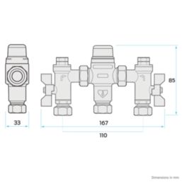 Reliance Valves HEAT112050 Easifit 4-in-1 TMV 15mm
