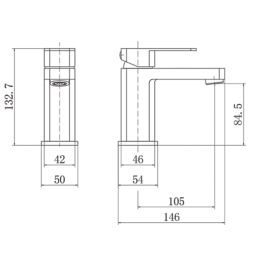 ETAL Lanza Brushed Brass 155mm Standard Lever Mono Basin Mixer Tap