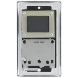 LAP  2-Gang Dual Voltage Shaver Socket 115 / 230V Brushed Stainless Steel with Black Inserts