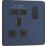 British General Evolve 13A 1-Gang SP Switched Socket + 2.1A 10.5W 2-Outlet Type A USB Charger Blue with Black Inserts