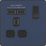British General Evolve 13A 1-Gang SP Switched Socket + 2.1A 10.5W 2-Outlet Type A USB Charger Blue with Black Inserts