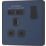 British General Evolve 13A 1-Gang SP Switched Socket + 2.1A 10.5W 2-Outlet Type A USB Charger Blue with Black Inserts