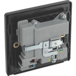 British General Evolve 13A 1-Gang SP Switched Socket + 2.1A 10.5W 2-Outlet Type A USB Charger Blue with Black Inserts