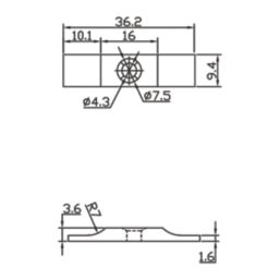 Essentials Turn Button Catches Polished Brass 38mm x 9mm 10 Pack