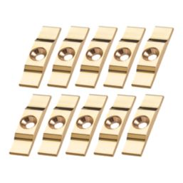 Essentials Turn Button Catches Polished Brass 38mm x 9mm 10 Pack