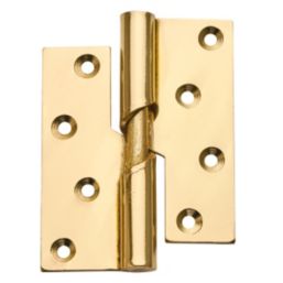 Smith & Locke Polished Brass  Rising Butt Hinges  100mm x 84mm 2 Pack