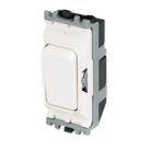 MK Grid Plus 20A 1-Way Grid Light Switch White with Colour-Matched Inserts