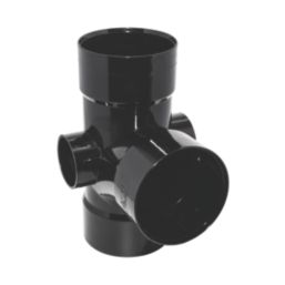 FloPlast  Solvent Weld 92.5° Triple Socket Branch Black 110mm