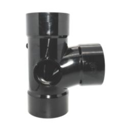 FloPlast  Solvent Weld 92.5° Triple Socket Branch Black 110mm