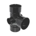 FloPlast  Solvent Weld 92.5° Triple Socket Branch Black 110mm