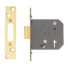 Yale  5 Lever Polished Brass Mortice Deadlock 76mm Case - 57mm Backset