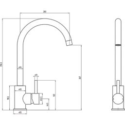 Highlife Bathrooms Blackford Single Lever Sink Mixer Matt Black