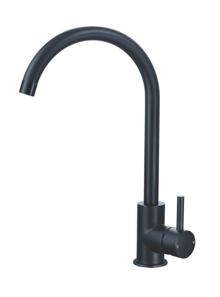 Highlife Bathrooms Blackford Single Lever Sink Mixer Matt Black Screwfix
