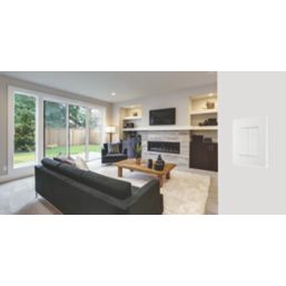 British General Evolve 2-Gang 2-Way LED Double Master Touch Trailing Edge Dimmer Switch  Pearlescent White with White Inserts