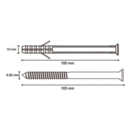 Easyfix  TX Short Expansion Frame Fixings 10mm x 100mm 12 Pack