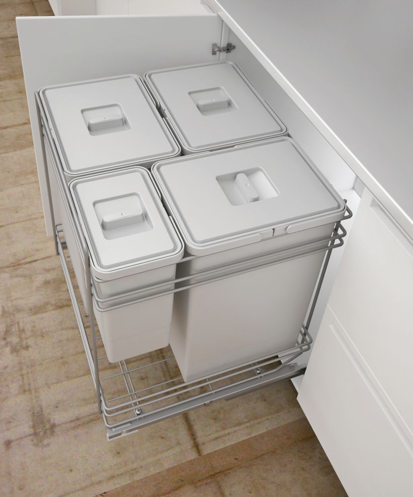 Hafele Pull Out Kitchen Bin Grey 78ltr Kitchen Bins Screwfix Ie